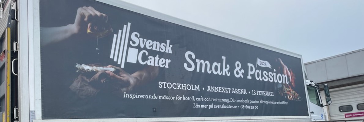 Svensk Cater lastbilar är klara för Smak & Passion i Stockholm