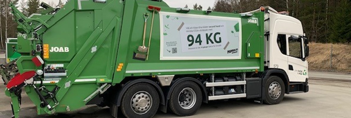 Nye Flexsign dukar monterad på 13 nye avfallsbilar til JUNE Avfall i Jönkøping